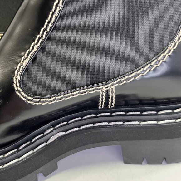 Proenza Schouler Brushed Calf Chelsea Boot Size 37.5 Black Lug Sole Ankle Boots - Picture 9 of 16